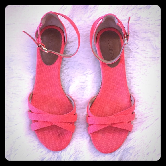 neon coral sandals